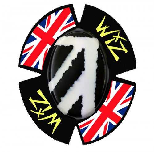 Wiz Knieschleifer - Union Jack in Schwarz-Weiß Graffix